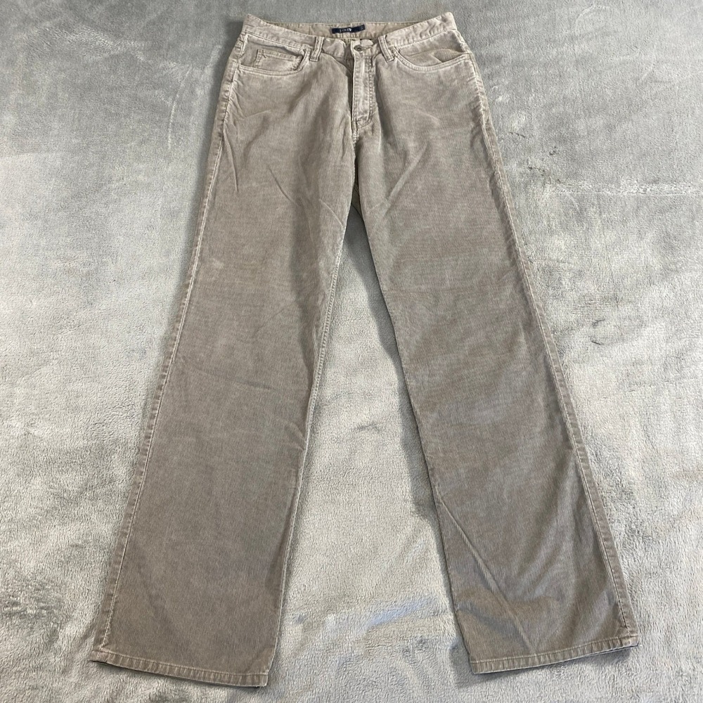 J Crew Corduroy Pants Men 32x33 Taupe Straight Leg Cotton Earthy Preppy Workwear